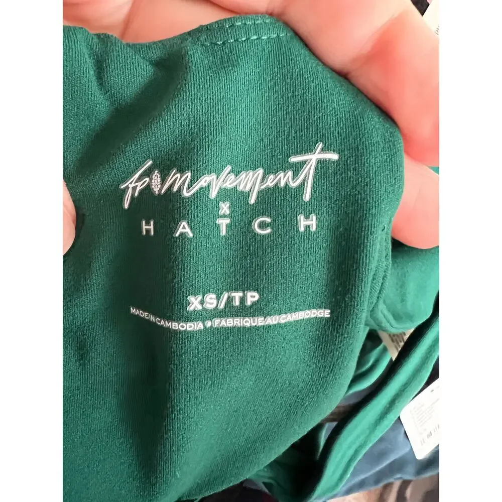 NWT Free People Movement x Hatch Never Better Square Neck Bra Garden Green Sz XS